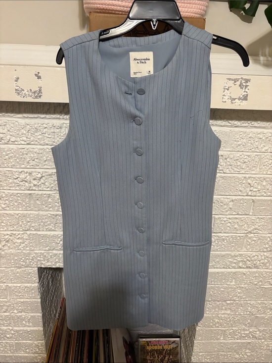 Abercrombie & Fitch Dresses & Skirts - Abercrombie & Fitch Light Blue Pinstripe Sleeveless Shift Dress